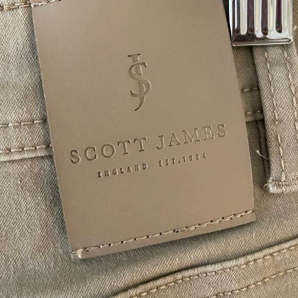 Scott James Shorts Mens 32W Khaki Tan Slim Fit Stretch Cotton Blend - Picture 7 of 10
